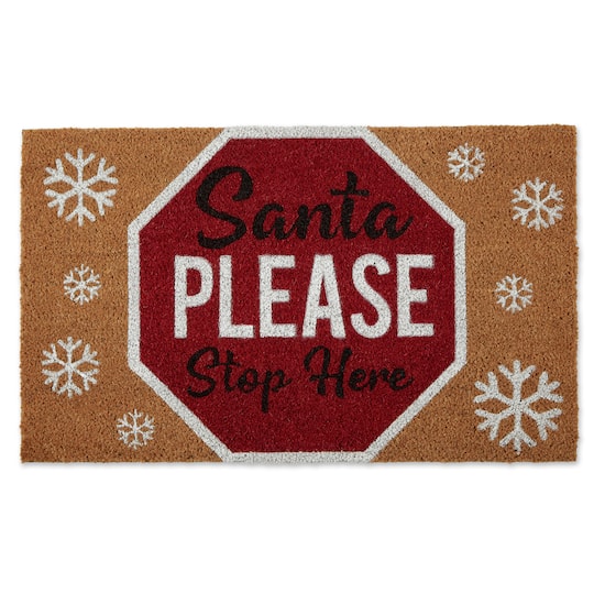 DII&#xAE; Santa Please Stop Sign Doormat